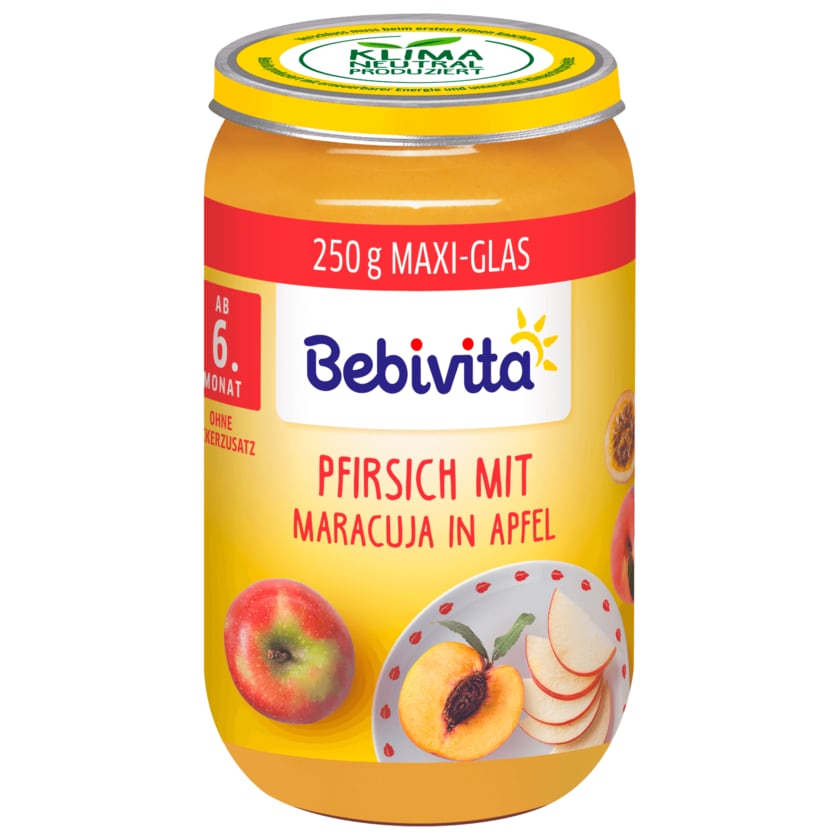 Bebivita Bio Früchtebrei Pfirsich mit Maracuja in Apfel 250g